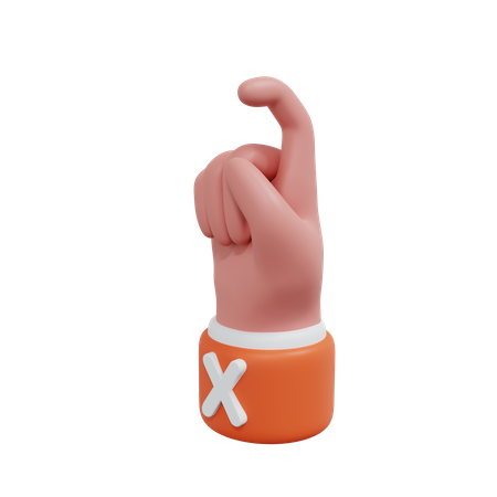 Alphabets Gesture X  3D Icon