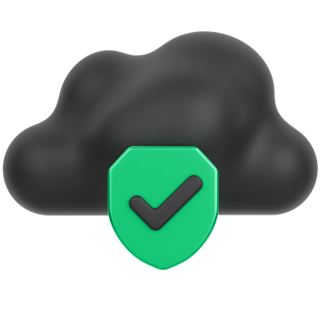 Cloud Wirh Shield  3D Icon