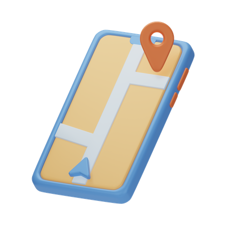 Mobile Map  3D Icon