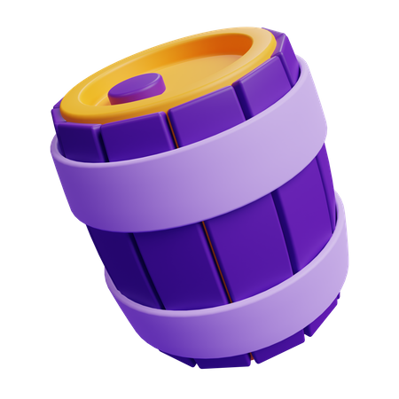 Wooden Barrel  3D Icon