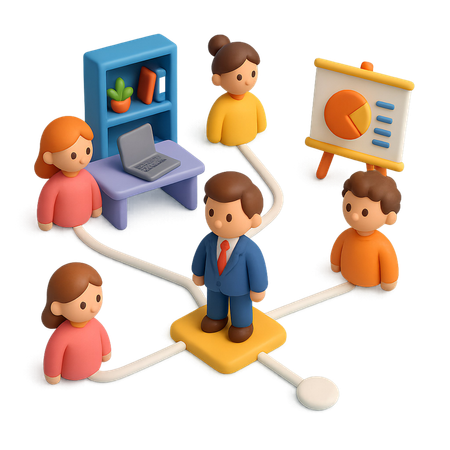 AI 仕事上のネットワークを持つビジネスマン  画像