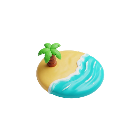 AI Beach  3D Icon