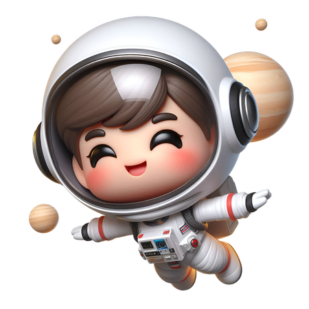 AI Cute Astronaut floating in space  3D Illustration