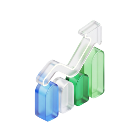 AI Finanzbalkendiagramm mit steigendem Wachstumspfeil  Bild