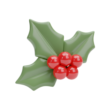 AI Holly Leaves  3D Illustration