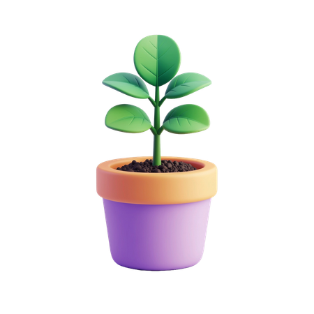 AI Miniature plant in a designer pot  3D Icon