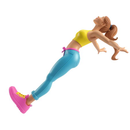 AI Rear lat spread with one foot forward  3D Illustration