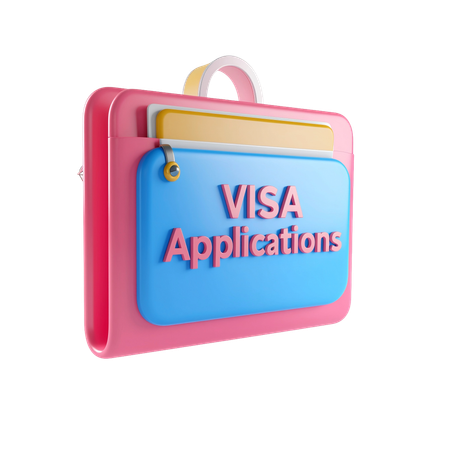 AI Visa application folder  3D Icon