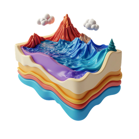 AI Wave Cut Notch Erosion 3D Icon