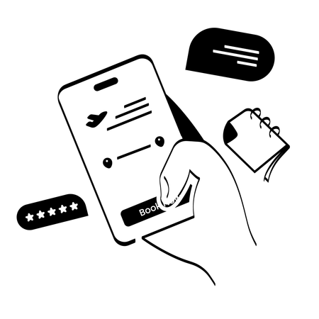オンライン航空券予約  イラスト