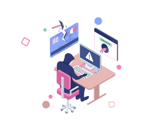 Account hacking  일러스트레이션