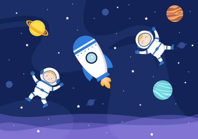 Astronauts In space  Illustration