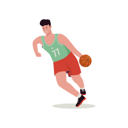 Basketball player dribbling  Illustration