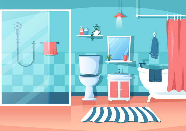 Bathroom Interior  イラスト