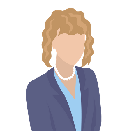 Business woman with white necklace  일러스트레이션