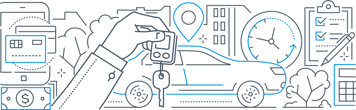 Coche en alquiler  Ilustración