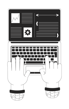 Coder creating new software for company Illustration