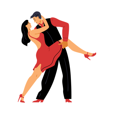 Couple doing salsa dance  Illustration