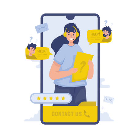 Customer support online  Illustration