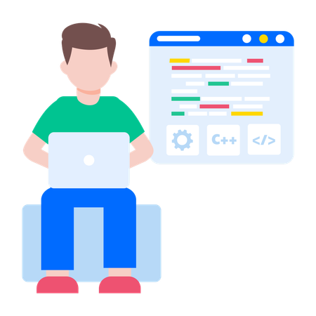 Developer doing module installing  Illustration