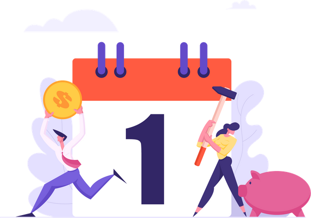 Erinnerung an das Fälligkeitsdatum der Kreditzahlung  Illustration