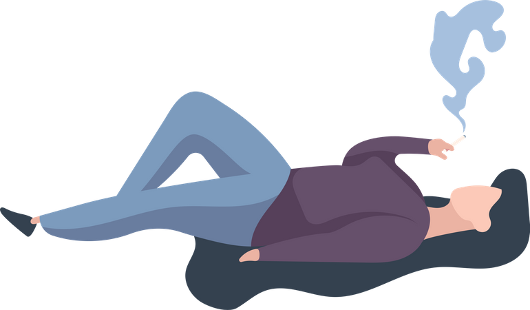 Female Smoking cigarette  Illustration