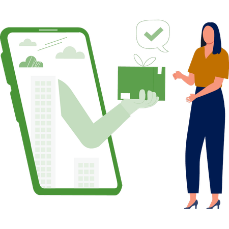 Garota recebe sua recompensa online Ilustração