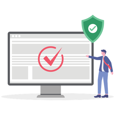 Geschäftsmann sichert Computerdaten  Illustration