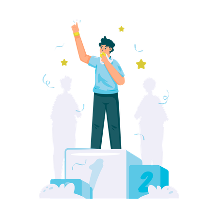 Gold medal celebration  Illustration