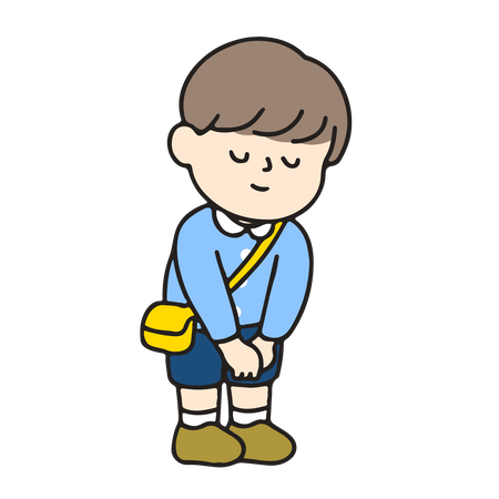 Kindergartenjunge macht eine Dankesgeste  Illustration