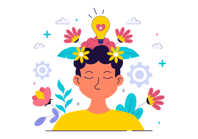 Man celebrates World Mental Health Day  Illustration