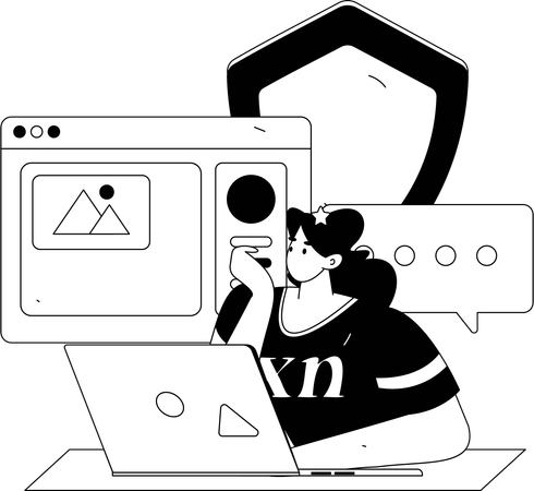 Mann analysiert Serversicherheit  Illustration