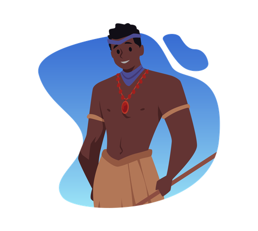 Mann aus einem afrikanischen Stammescharakter  Illustration