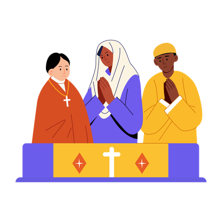 Menschen bekommen Religionsfreiheit  Illustration