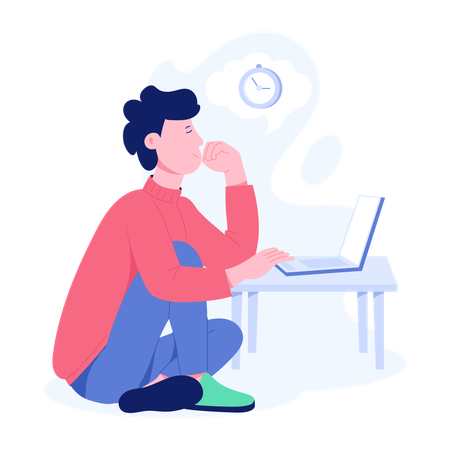 Pensée des employés pendant le travail  Illustration