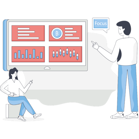 People working on data analysis  Illustration