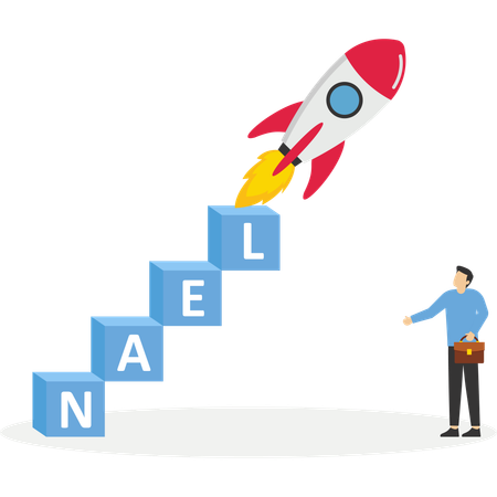 Startup Lean utilisant une méthodologie agile pour gérer l'entreprise  Illustration