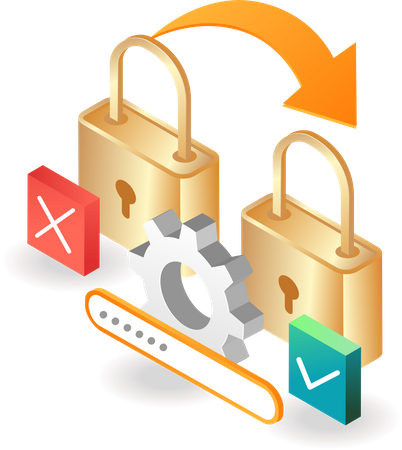 Unlocked with new password  Illustration