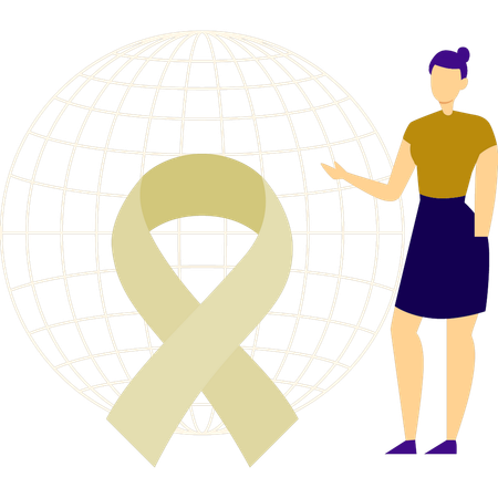 Woman presenting world aids day  Illustration