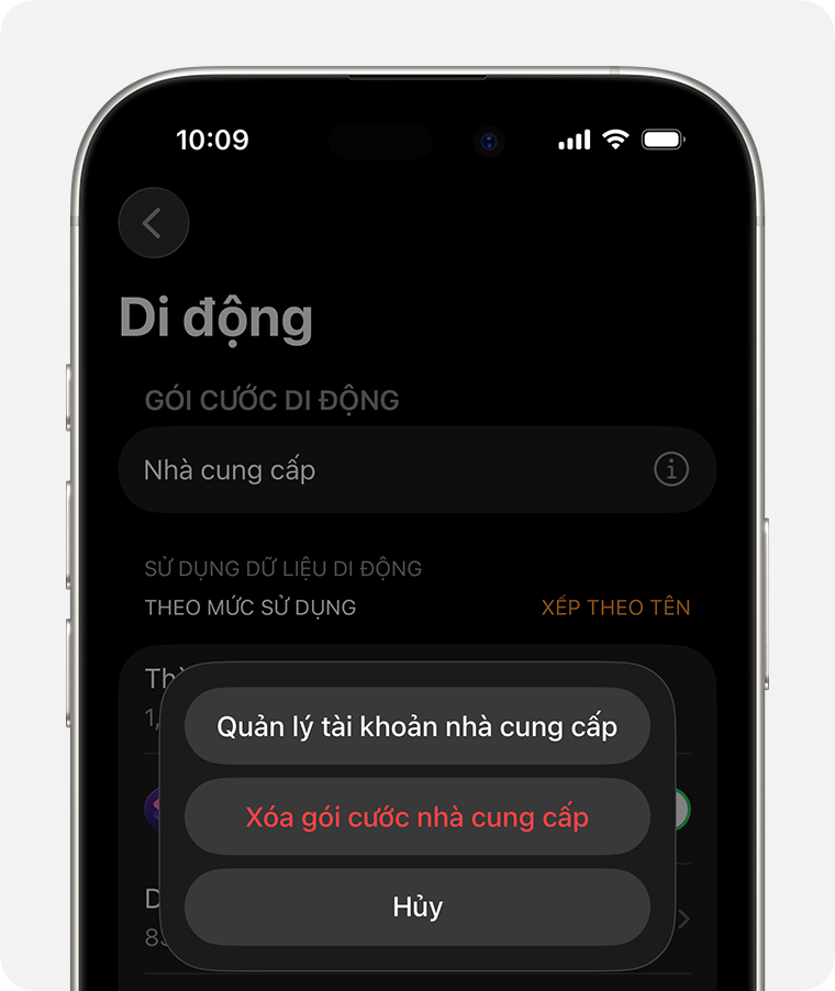 iPhone hiển thị màn hình Di động trong ứng dụng Watch