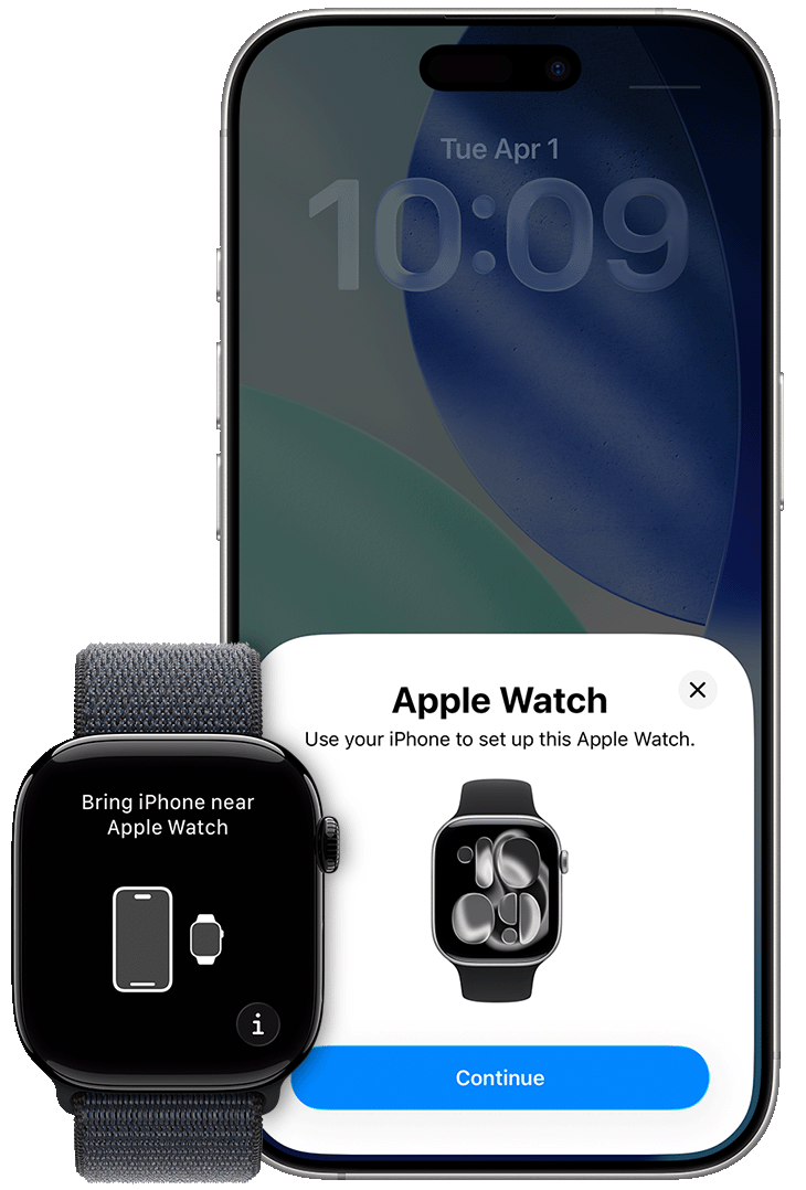 Apple Watch and iPhone pairing screens