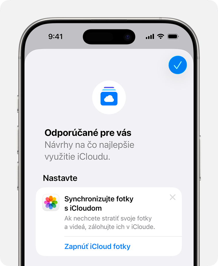 Obrazovka iPhonu s návrhom v časti Odporúčané pre vás.