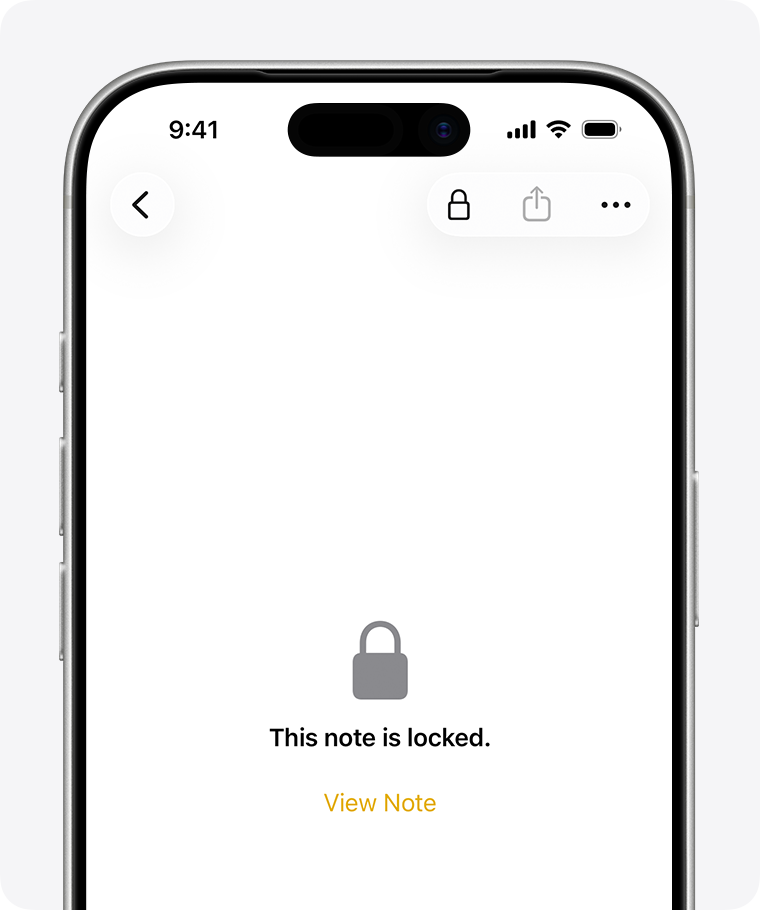 After a note is locked, nothing appears until you unlock it with your password, passcode, or Face ID.