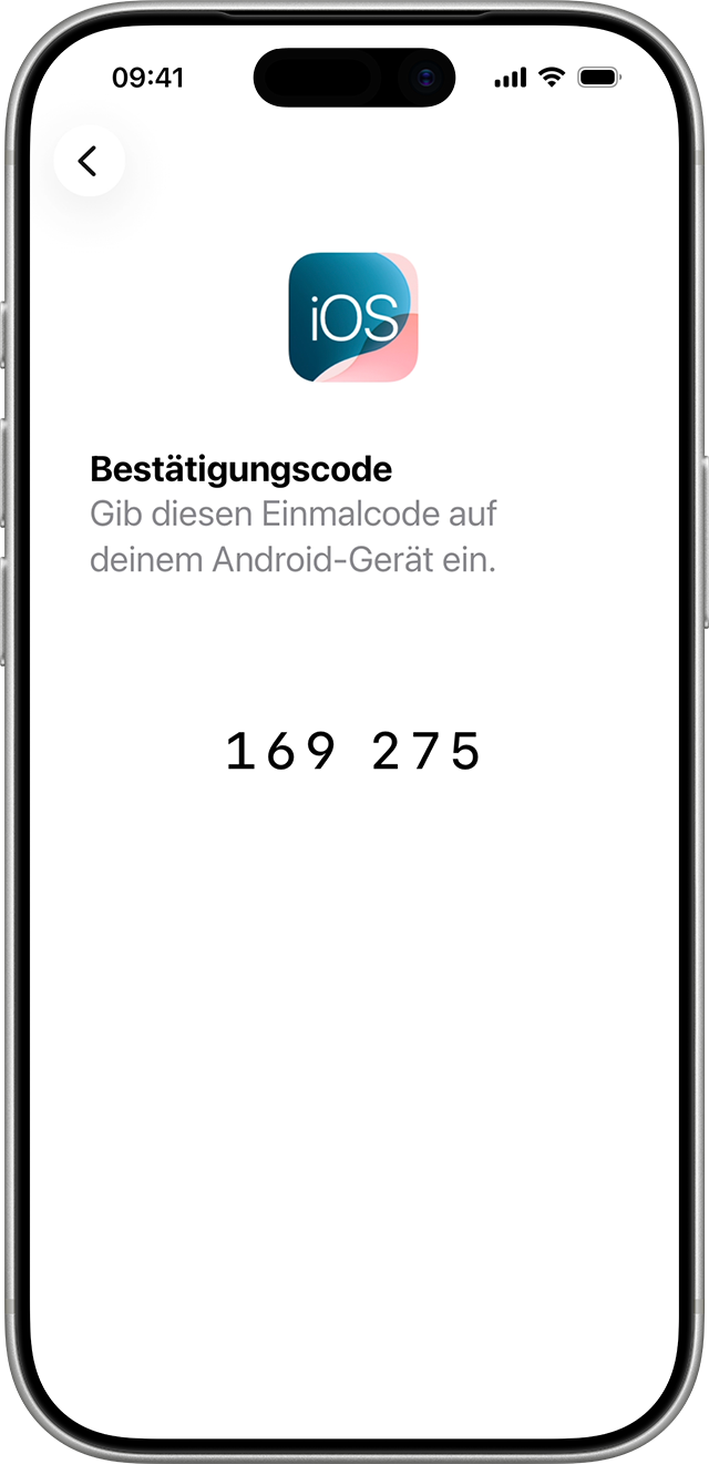 Ein einmaliger Code bestätigt, dass die beiden Geräte verbunden sind.