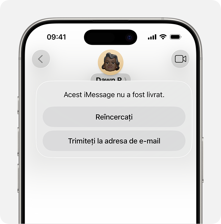 Atunci când iMessage nu poate livra un mesaj, apare un semn de exclamare roșu și ai opțiunea de a încerca din nou sau de a-l trimite ca mesaj text.