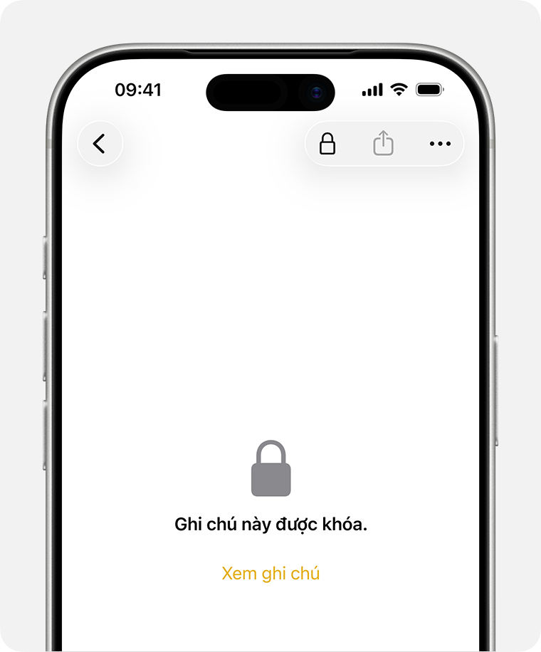 Sau khi ghi chú bị khóa, sẽ không có nội dung nào hiển thị cho đến khi bạn mở khóa ghi chú bằng mật khẩu, mật mã hoặc Face ID.