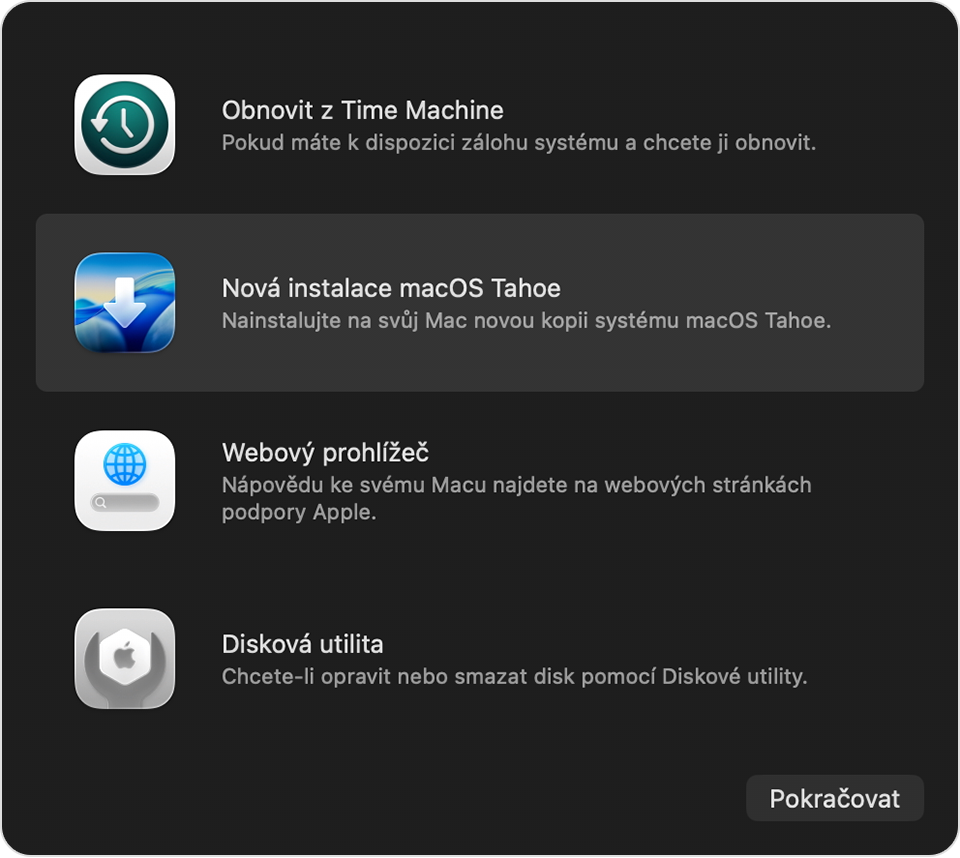 Utility ve Zotavení macOS