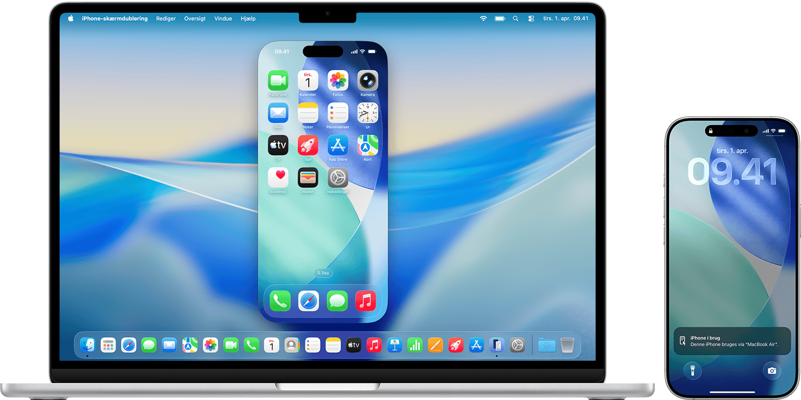 MacBook Air dublerer en iPhone i nærheden.