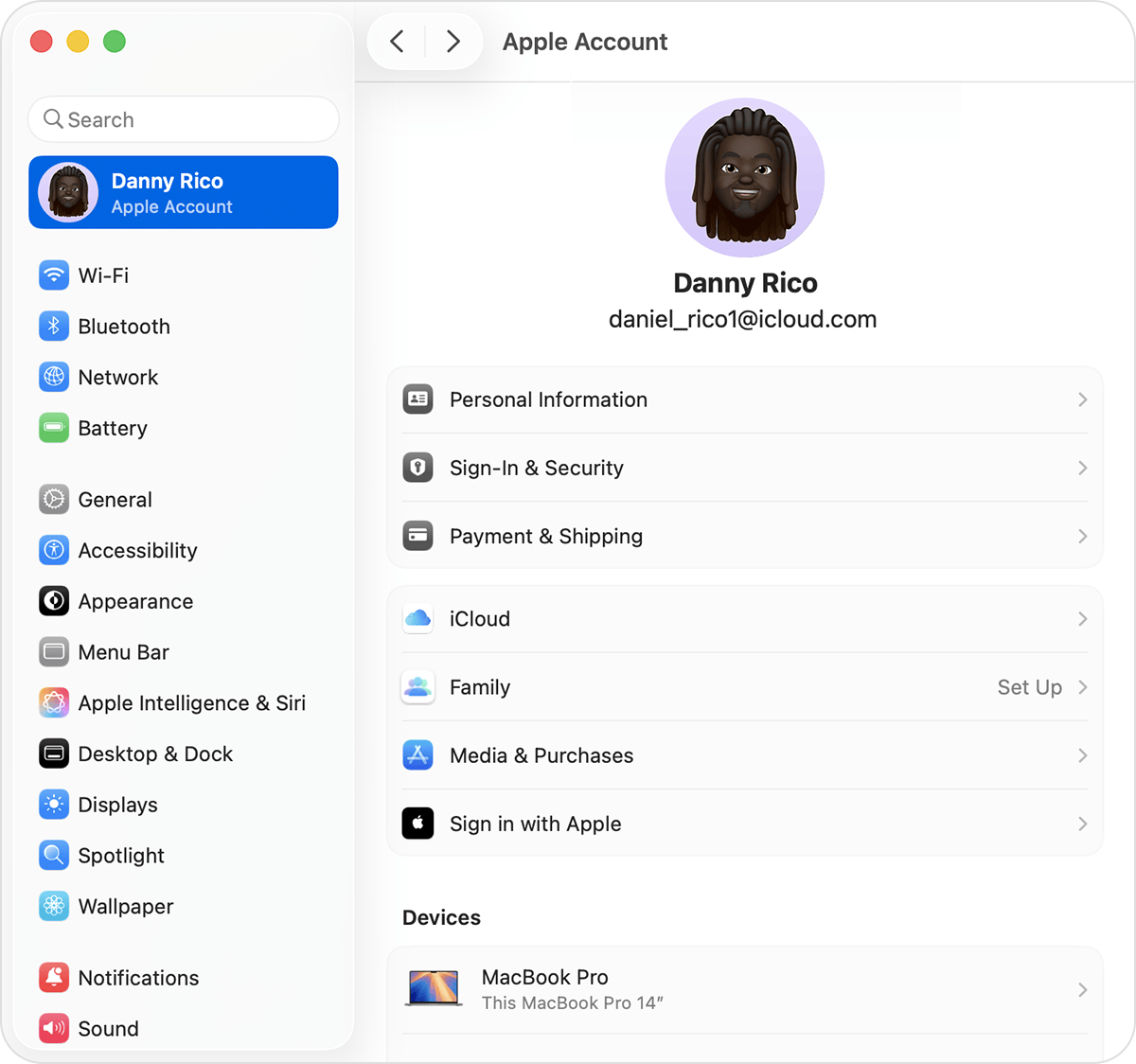 macOS screen showing the steps for setting up Family Sharing.