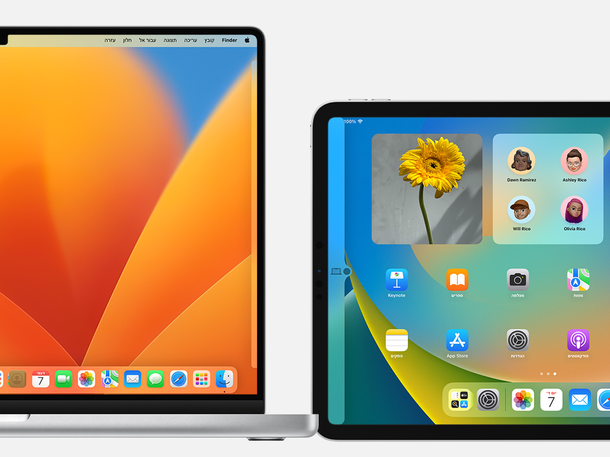 iPad שבו מוצג המצביע כשהוא מתחיל לזוז קדימה